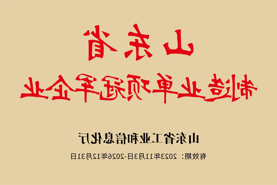 山东省制造业单项冠军企业